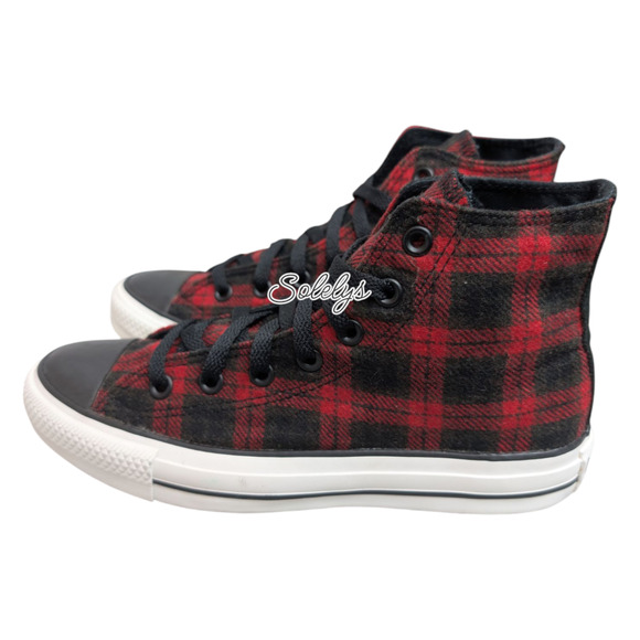 Converse 2011 Chuck Taylor All Star Buffalo Tartan Plaid Red Black High Top 7.5 - Picture 4 of 10